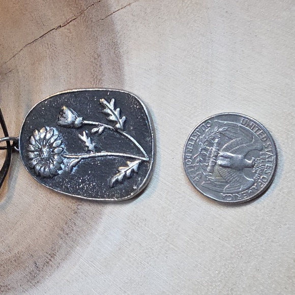 Erik Fransson Skane Sweden pewter flower Pendant - Picture 3 of 6